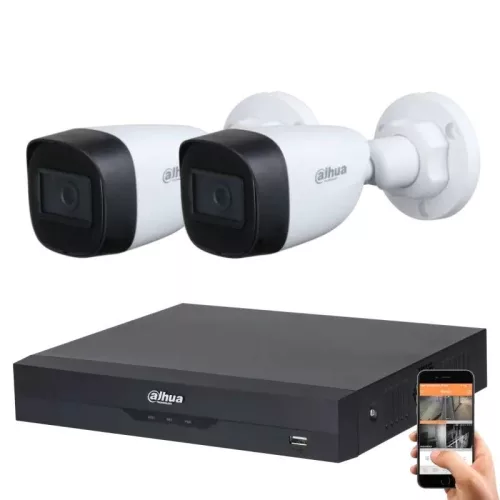 Dahua 5 Megapixel 2 Bullet-Kamera System mit 30 m Sichtweite