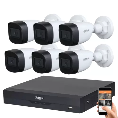 Dahua 5 Megapixel 6-Rohrkamerasystem mit 30 m Sichtweite