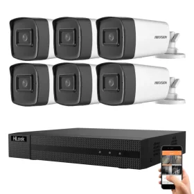   Hikvision HiLook 5 Megapixel 6-Kamera-System mit 80 m Nachtsichtweite