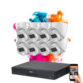   Dahua 8 Dome-Kamera 5MP Überwachungssystem mit Farbnachtsicht