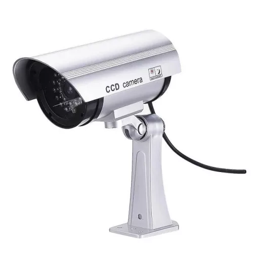 CA-11 Dummy-Kamera mit blinkender LED, silberfarben