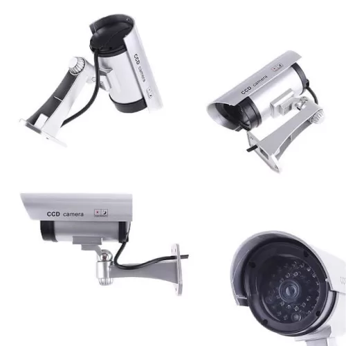 CA-11 Dummy-Kamera mit blinkender LED, silberfarben