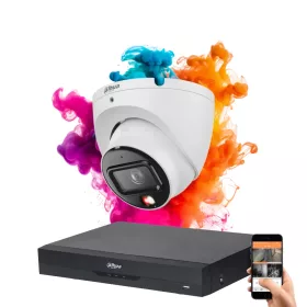   Dahua 1-Dome-IP-Überwachungskamera-System 8MP mit Farbnachtsicht