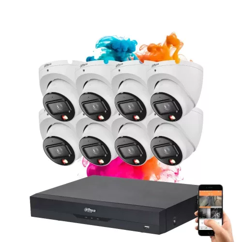 Dahua 8 Dome IP Kamera-Sicherheitssystem 8MP mit Farbnachtsicht