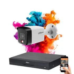   Dahua IP-Kamera-System mit 1 Überwachungskamera, 8 MP, Farbnachtsicht