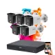 Dahua IP-Kamera-System mit 5 Sicherheitskameras, 8 MP, Farbnachtsicht