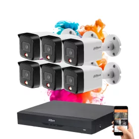   Dahua 6-Kanal IP Kamera Sicherheitssystem 8MP mit Farbnachtsicht