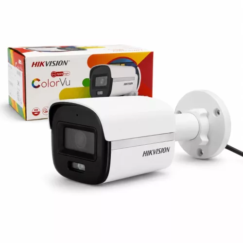 Hikvision DS-2CE10KF0T-LFS ColorVu Sicherheitskamera mit Farbnachtsicht (5 MP, Outdoor, Hybrid-LED, 2,8 mm, IP67, Mikrofon)