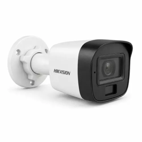 Hikvision DS-2CE16K0T-LFS(2.8mm) Sicherheitskamera mit Farbnachtsicht (5 MP, Outdoor, Hybrid-LED, IR 30 m, WL 20 m, IP67, Mikrofon)