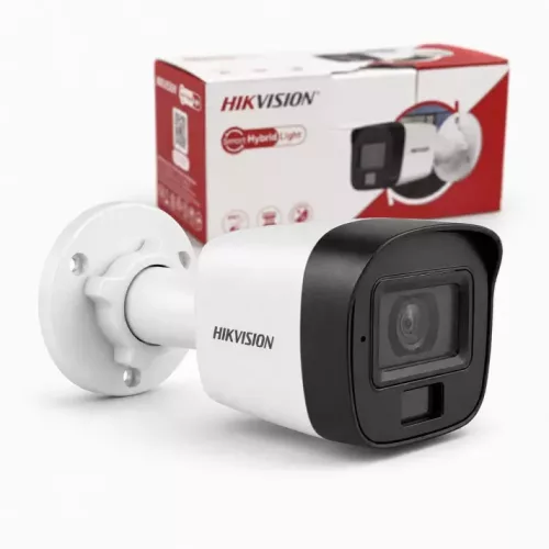 Hikvision DS-2CE16K0T-LFS(2.8mm) Sicherheitskamera mit Farbnachtsicht (5 MP, Outdoor, Hybrid-LED, IR 30 m, WL 20 m, IP67, Mikrofon)