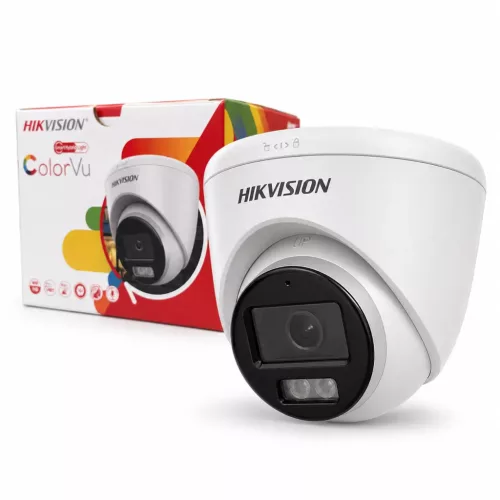Hikvision DS-2CE72KF0T-LFS ColorVu Dome Überwachungskamera mit Farbnachtsicht (5 MP, Outdoor, Hybrid-LED, 2,8 mm, IP67, Mikrofon)