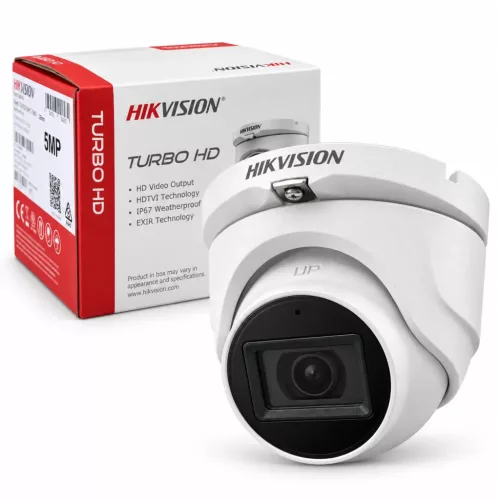 Hikvision DS-2CE76H0T-ITMFS 5MP Sicherheitskamera mit Metallgehäuse + Mikrofon