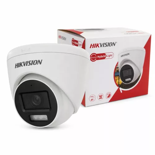 Hikvision DS-2CE78K0T-LFS Sicherheitskamera mit Farbnachtsicht (5 MP, 2,8 mm, Außenbereich, Hybrid-LED, IR 40 m, WL 20 m, IP67, Mikrofon)