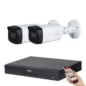   Dahua 2-Kamera 5 MP Überwachungssystem-Set mit 80 m Nachtsicht