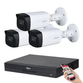 Dahua 3-Kamera 5 MP Kamerasystem-Set mit 80 m Nachtsicht