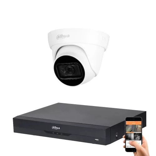 Dahua 1-Dome-Kamera 8MP 4K Kamerasystem-Set mit 30 m Nachtsicht