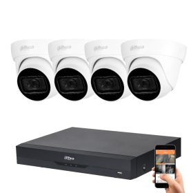   Dahua 4-Dome-Kamera 8MP 4K Kamerasystem-Set mit 30 m Nachtsicht