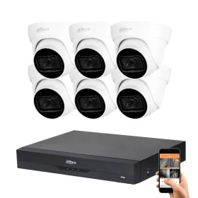   Dahua 6-Dome-Kamera 8MP 4K Kamerasystem-Set mit 30 m Nachtsicht