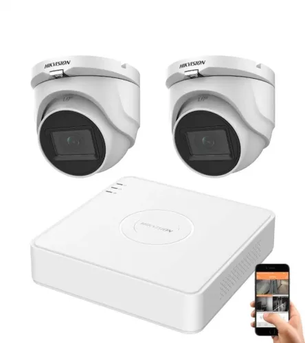 Hikvision 5 Megapixel 2-Dome-Kamera-System mit 30 m Nachtsichtweite