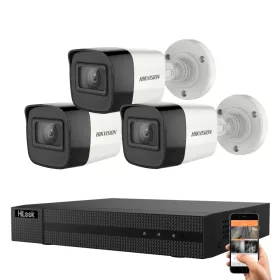   Hikvision HiLook 5 Megapixel 3‑Kamera Überwachungssystem mit 30 m Nachtsicht