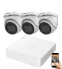 Hikvision 5 Megapixel 3-Dome-Kamera-System mit 30 m Nachtsicht