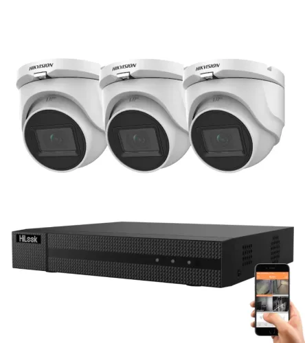 Hikvision HiLook 5 Megapixel 3-Dome-Kamera-System mit 30 m Nachtsicht