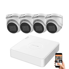   Hikvision 5 Megapixel 4-Dome-Kamera-System mit 30 m Nachtsicht