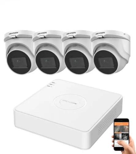 Hikvision 5 Megapixel 4-Dome-Kamera-System mit 30 m Nachtsicht