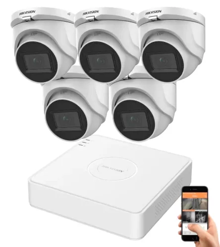 Hikvision 5 Megapixel 5-Dome-Kamerasystem mit 30 m Nachtsichtweite