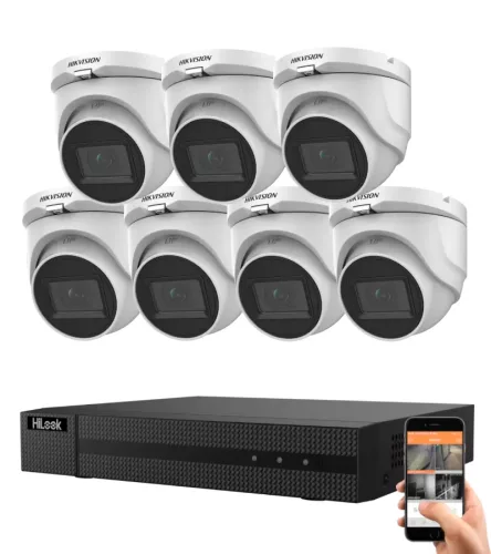 Hikvision HiLook 5 Megapixel 7-Dome-Kamera-System mit 30 m Nachtsicht