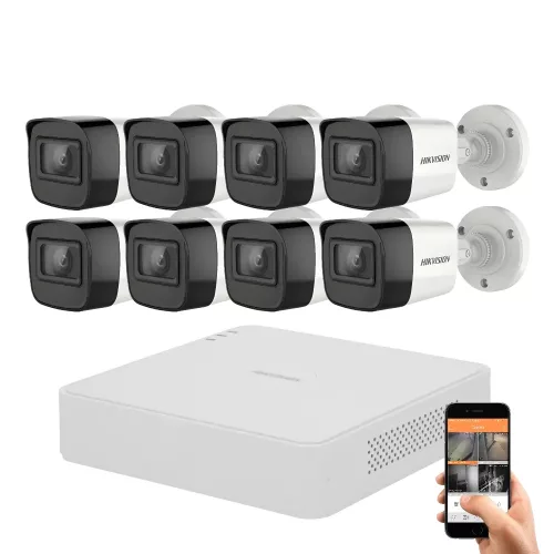 Hikvision 8 Megapixel 8-Kamera Überwachungssystem mit 30 m Nachtsicht