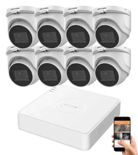 Hikvision 5 Megapixel 8-Dome-Kamera-System mit 30 m Nachtsicht
