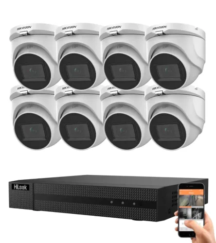 Hikvision HiLook 5 Megapixel 8-Dome-Kamera-System mit 30 m Nachtsichtweite