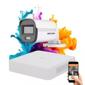   Hikvision ColorVu 1-Kamera Sicherheitskamerasystem mit 5 MP und farbiger Nachtsicht