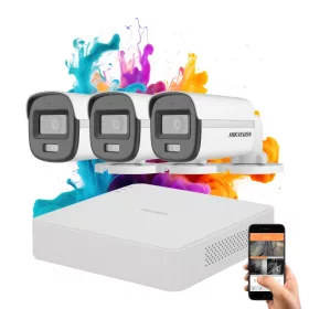  Hikvision ColorVu 3-Kamera Sicherheitskamerasystem mit 5 MP und farbiger Nachtsicht