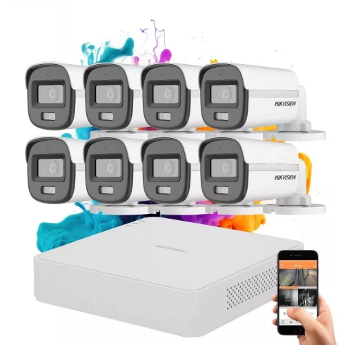 Hikvision ColorVu 8-Kamera Sicherheitskamerasystem mit 5 MP und farbiger Nachtsicht