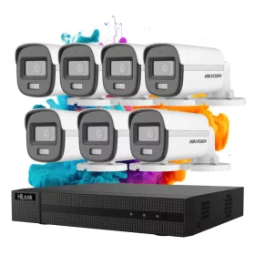   Hikvision HiLook ColorVu 7-Kamera Sicherheitskamerasystem mit 5 MP und farbiger Nachtsicht