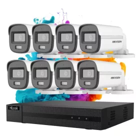   Hikvision HiLook ColorVu 8-Kamera Sicherheitskamerasystem 5MP mit farbiger Nachtsicht