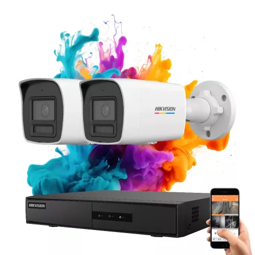 Hikvision ColorVu 2-Kamera IP-Überwachungssystem mit 6MP Farbnachtsicht