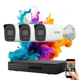   Hikvision ColorVu 3-Kamera IP-Überwachungssystem mit 6 MP und Farbnachtsicht