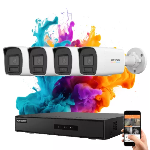 Hikvision ColorVu 4-Kamera IP-System mit 6 MP Farbnachtsicht