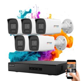   Hikvision ColorVu 5-Kamera IP-Überwachungssystem mit 6MP Farbnachtsicht