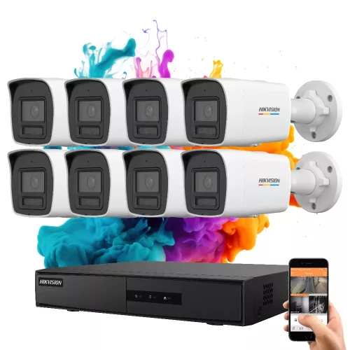 Hikvision ColorVu 8-Kanal IP Kamerasystem mit 6MP Farbnachtsicht