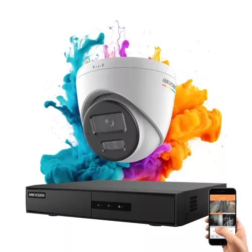 Hikvision ColorVu 1-Kamera IP Dome Kamerasystem mit 6 MP und farbigem Nachtsichtbild