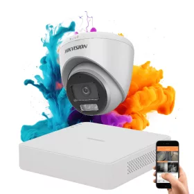   Hikvision ColorVu 1-Kamera Sicherheits-Dome-Kamerasystem 5MP mit farbiger Nachtsicht