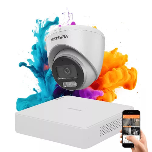 Hikvision ColorVu 1-Kamera Sicherheits-Dome-Kamerasystem 5MP mit farbiger Nachtsicht