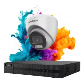   Hikvision HiLook ColorVu 1-Kamera Sicherheits-Dome-Kamerasystem 5MP mit farbiger Nachtsicht