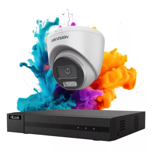 Hikvision HiLook ColorVu 1-Kamera Sicherheits-Dome-Kamerasystem 5MP mit farbiger Nachtsicht