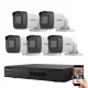 Hikvision IP Kamerasystem mit 5 Überwachungskameras, 2MP Full HD