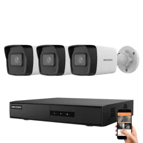 Hikvision IP-Kamerasystem mit 3 Überwachungskameras 4MP